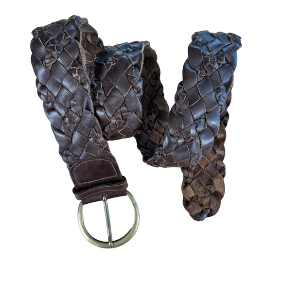 Faded Glory Accessories - Faded Glory Women’s Braided 100% Leather Belt Brown Size Large